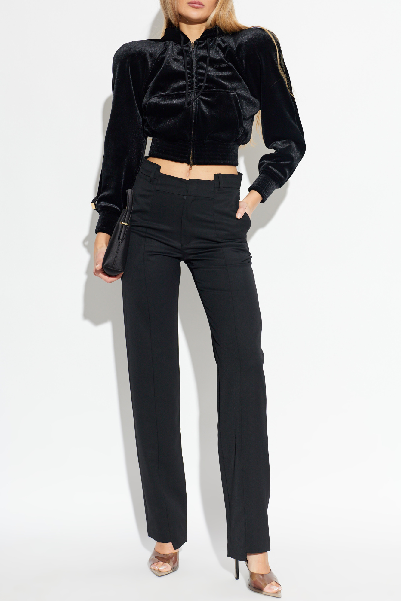 VETEMENTS Velvet bodysuit with hood | Women's | Vitkac